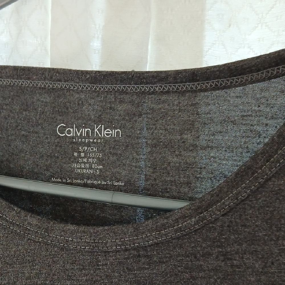 Calvin Klein Dark Gray Logo Sleep Shirt - Picture 2 of 7